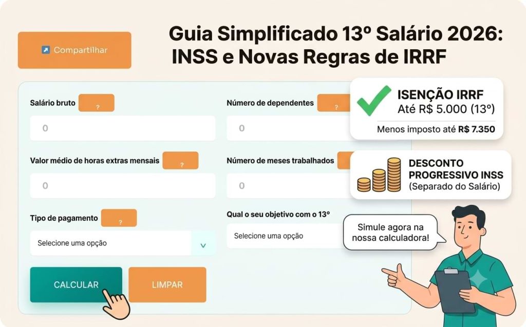 Tabela INSS e IRRF 2026 - Quanto Sobra do 13º Salário?
